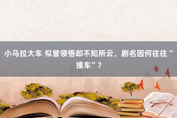 小马拉大车 似曾领悟却不知所云，剧名因何往往“撞车”？