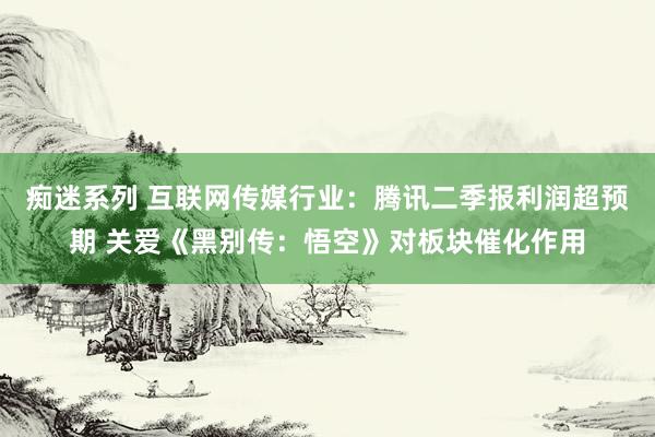 痴迷系列 互联网传媒行业:腾讯二季报利润超预期 关爱《黑别传:悟空》对板块催化作用