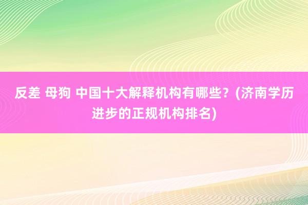 反差 母狗 中国十大解释机构有哪些？(济南学历进步的正规机构排名)