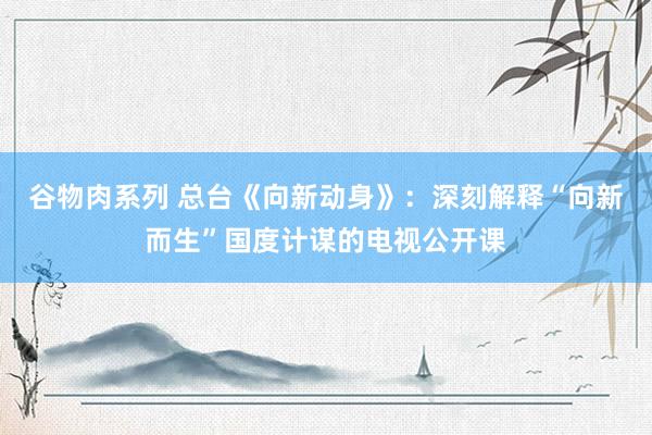 谷物肉系列 总台《向新动身》：深刻解释“向新而生”国度计谋的电视公开课