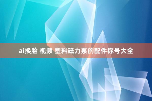 ai换脸 视频 塑料磁力泵的配件称号大全