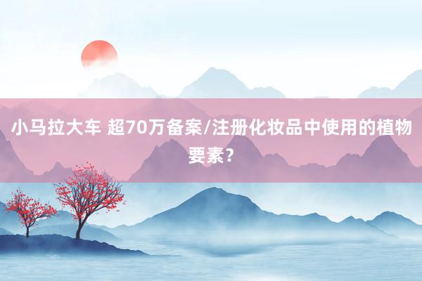 小马拉大车 超70万备案/注册化妆品中使用的植物要素？