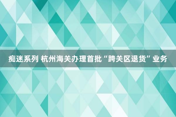痴迷系列 杭州海关办理首批“跨关区退货”业务