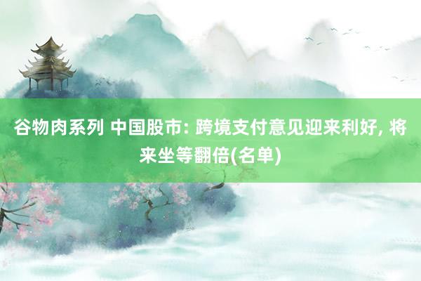 谷物肉系列 中国股市: 跨境支付意见迎来利好， 将来坐等翻倍(名单)